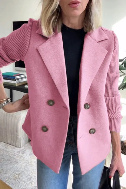 Fashion Elegant Wool Stitching Coat