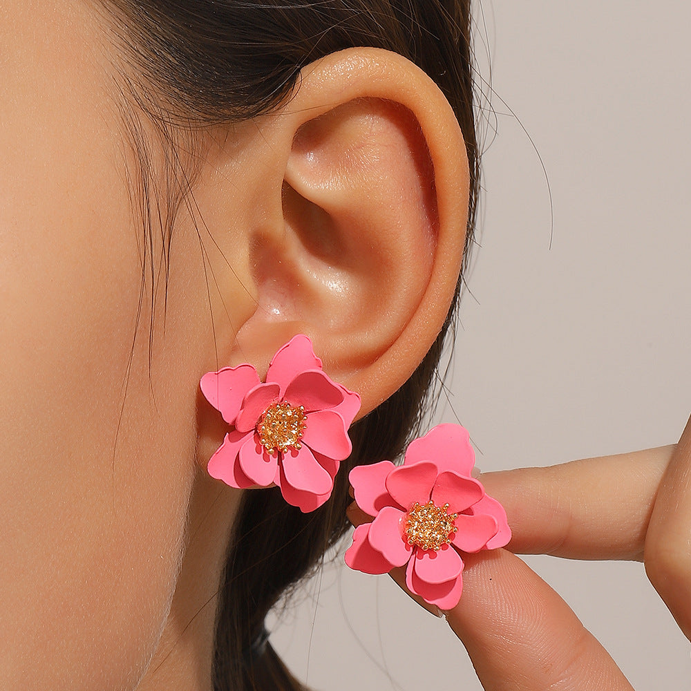 Fashion Floral Frosted Earrings for Women