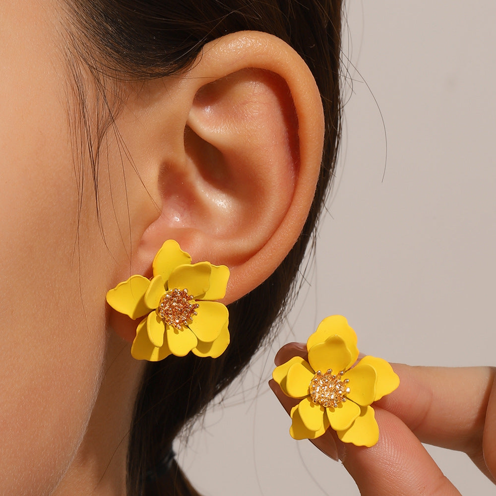 Fashion Floral Frosted Earrings for Women