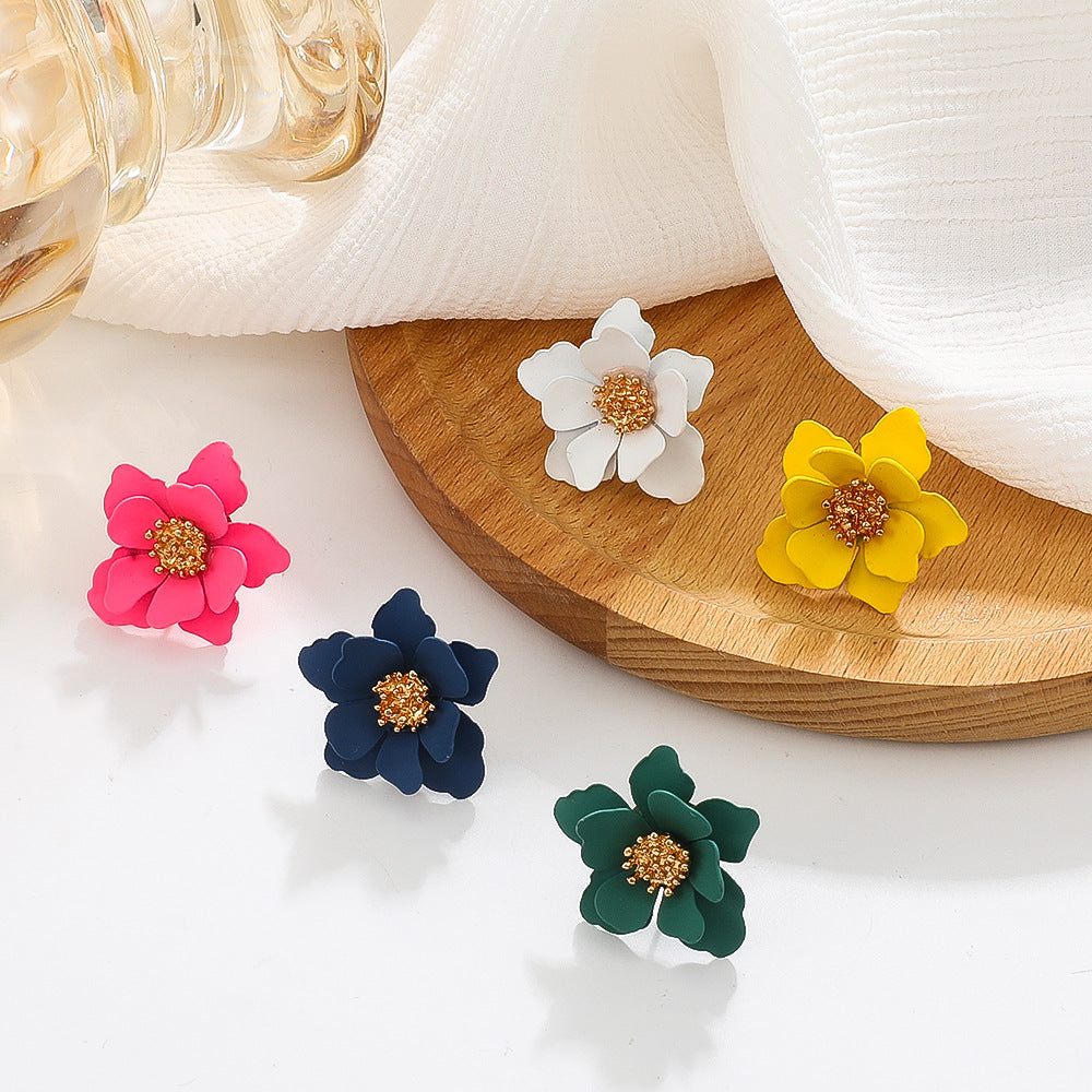 Fashion Floral Frosted Earrings for Women