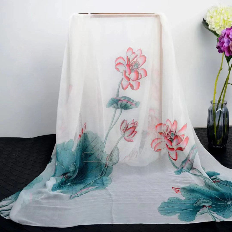 Fashion Floral Print Polyester Scarf