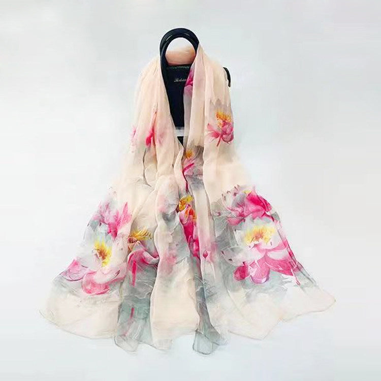 Fashion Floral Print Polyester Scarf