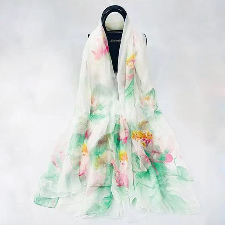 Fashion Floral Print Polyester Scarf