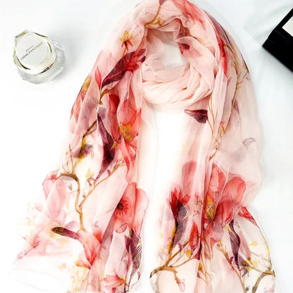 Fashion Floral Print Polyester Scarf
