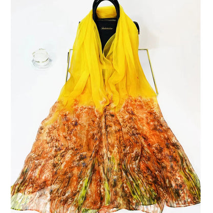 Fashion Floral Print Polyester Scarf