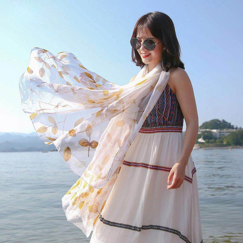 Fashion Floral Print Polyester Scarf