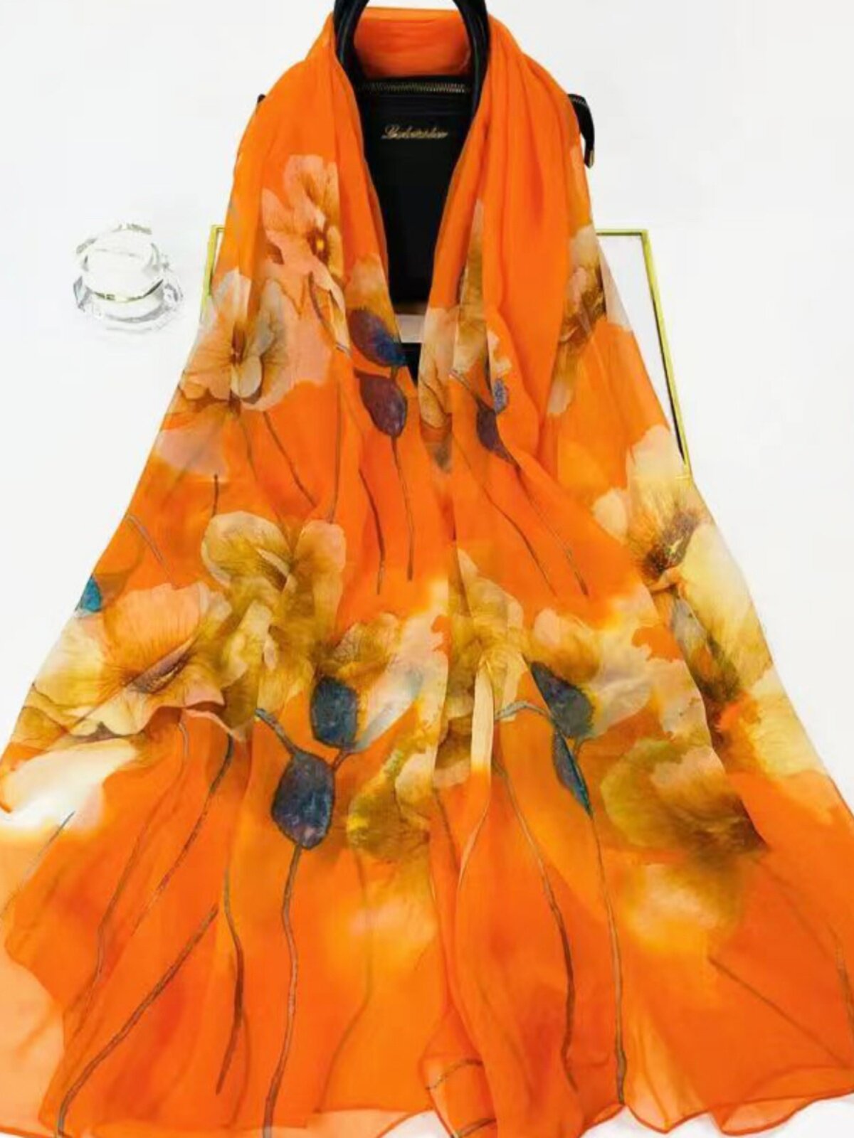 Fashion Floral Print Polyester Scarf