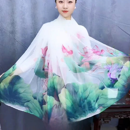 Fashion Floral Print Polyester Scarf