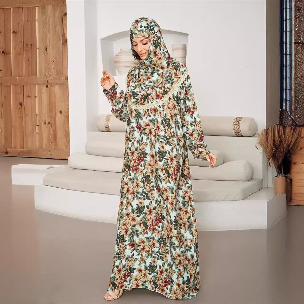 Fashion Flower Robe Dress