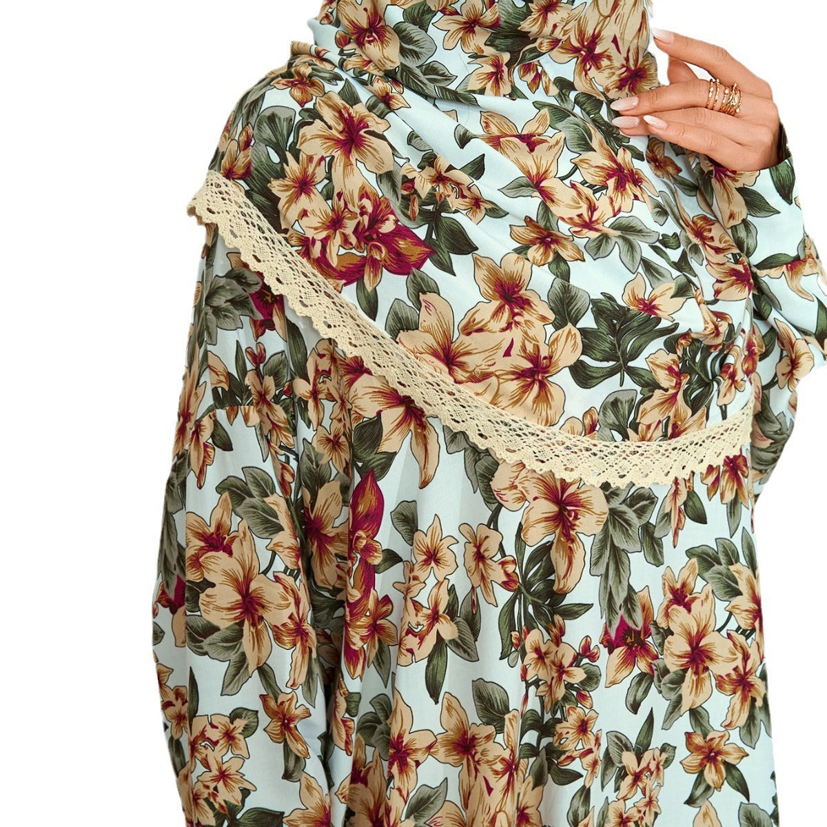 Fashion Flower Robe Dress
