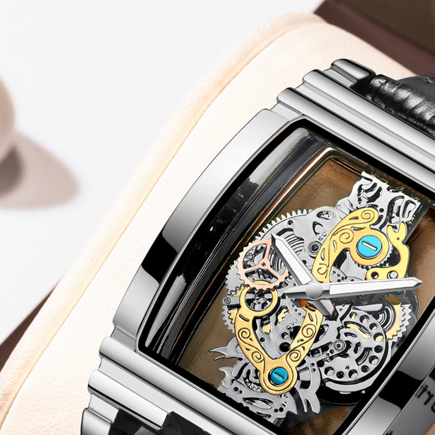 Fashion Gear Strip Hollow Tourbillon Mens Watch