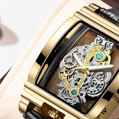 Fashion Gear Strip Hollow Tourbillon Mens Watch