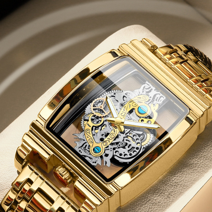 Fashion Gear Strip Hollow Tourbillon Mens Watch