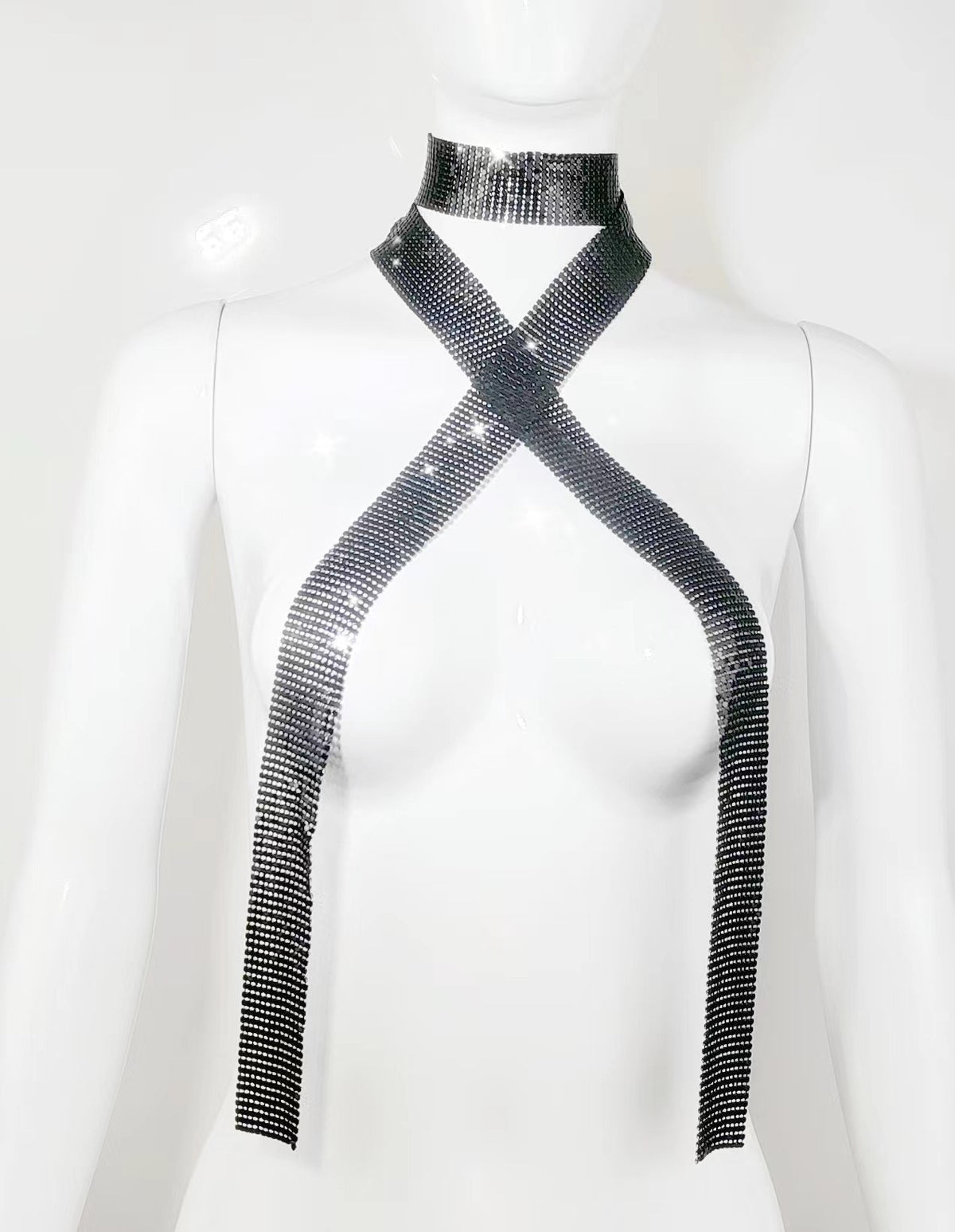 Fashion Glitter Scarf with Metal Sequin Detail