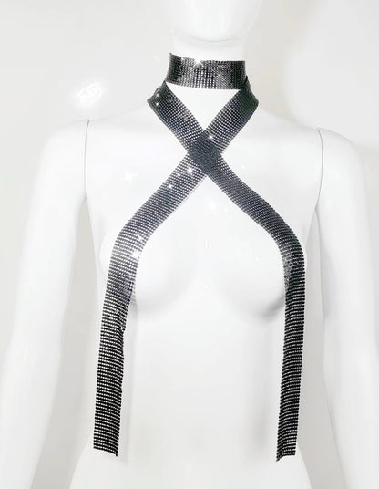 Fashion Glitter Scarf with Metal Sequin Detail