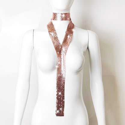 Fashion Glitter Scarf with Metal Sequin Detail