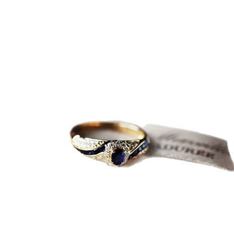 Fashion Gold Plated Sapphire Zircon Ring