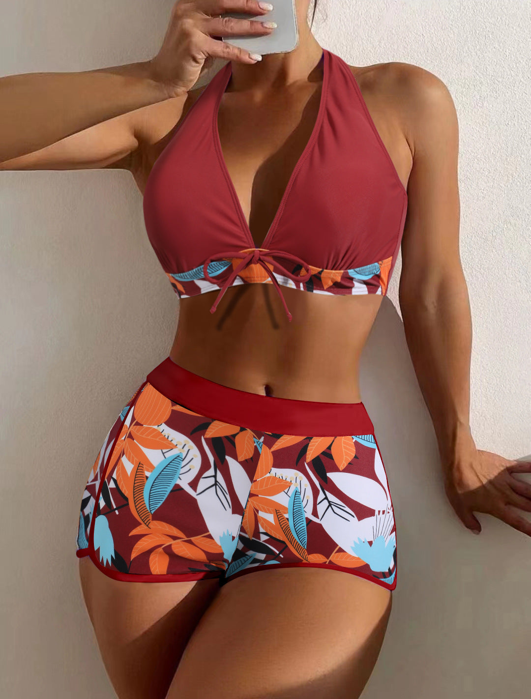 Fashion Halterneck High Waist Swimsuit