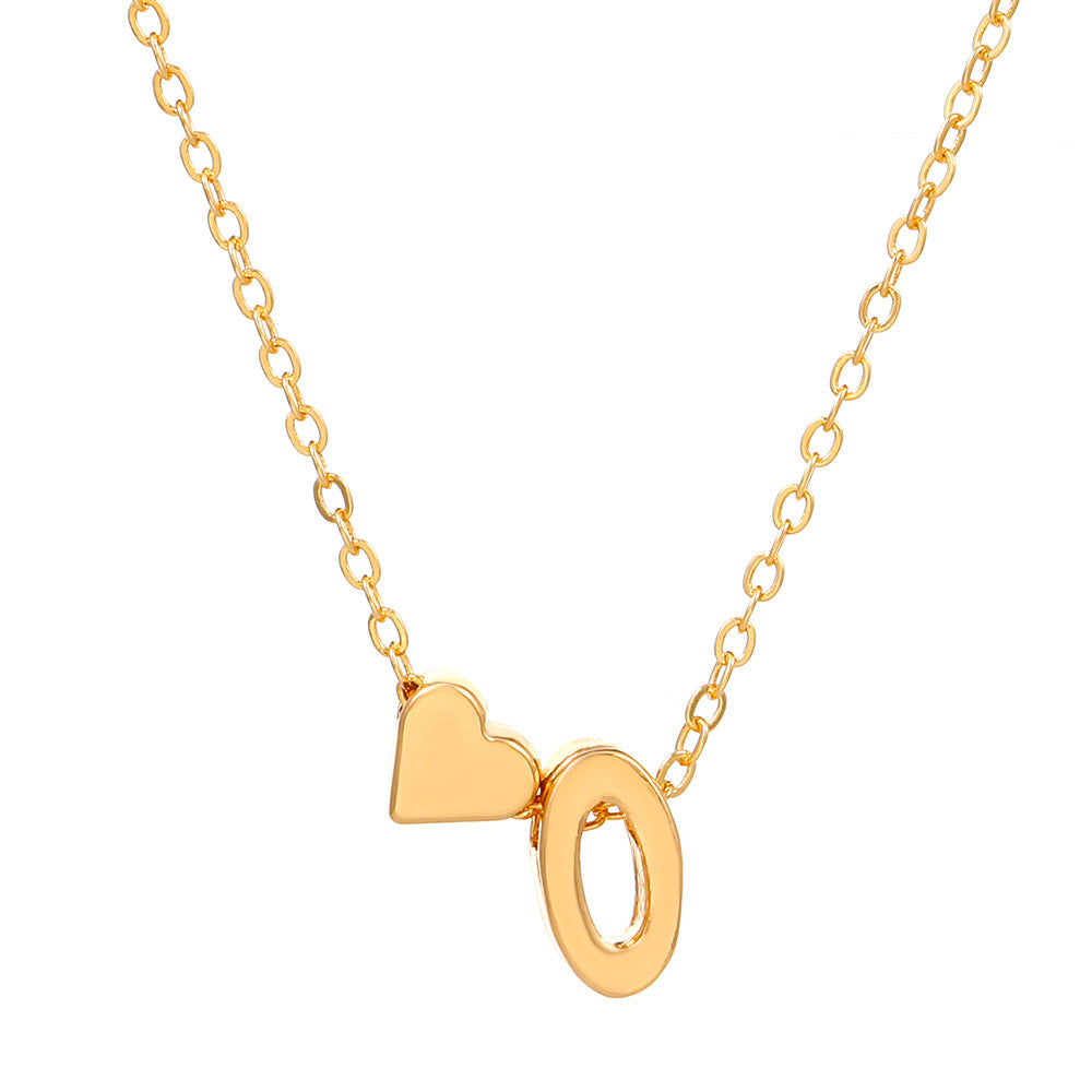 Fashion Heart Letter Pendant Necklace