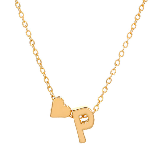Fashion Heart Letter Pendant Necklace