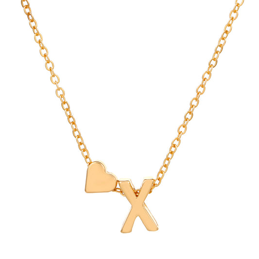 Fashion Heart Letter Pendant Necklace