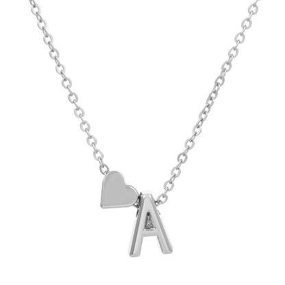 Fashion Heart Letter Pendant Necklace