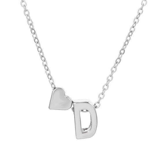 Fashion Heart Letter Pendant Necklace