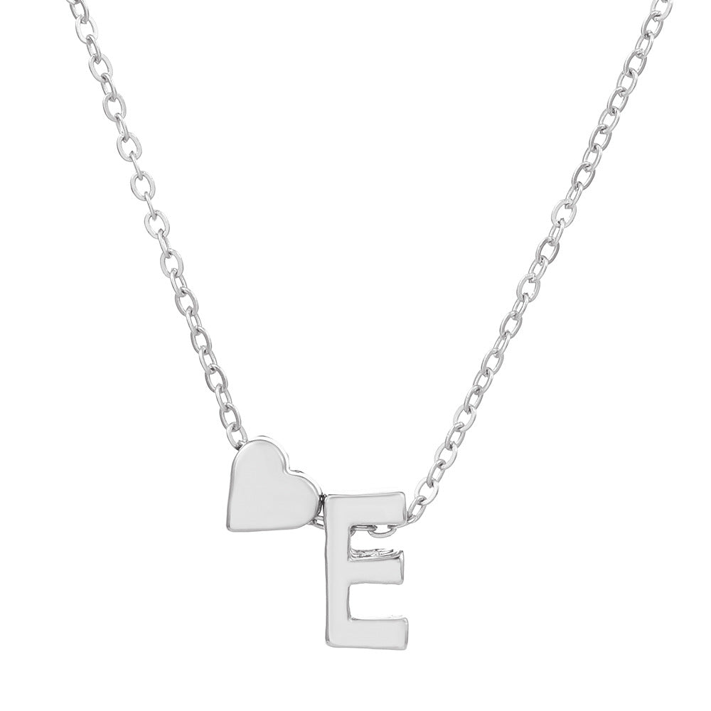 Fashion Heart Letter Pendant Necklace