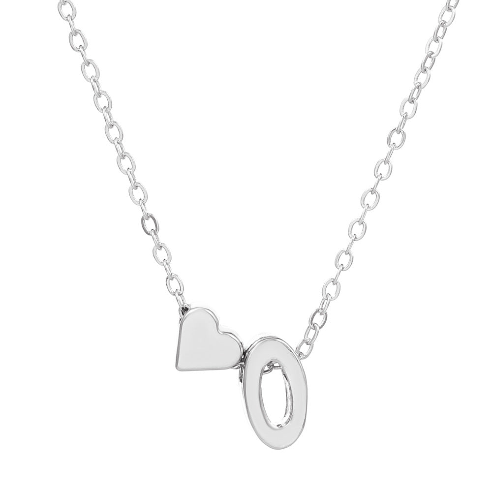 Fashion Heart Letter Pendant Necklace