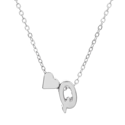 Fashion Heart Letter Pendant Necklace