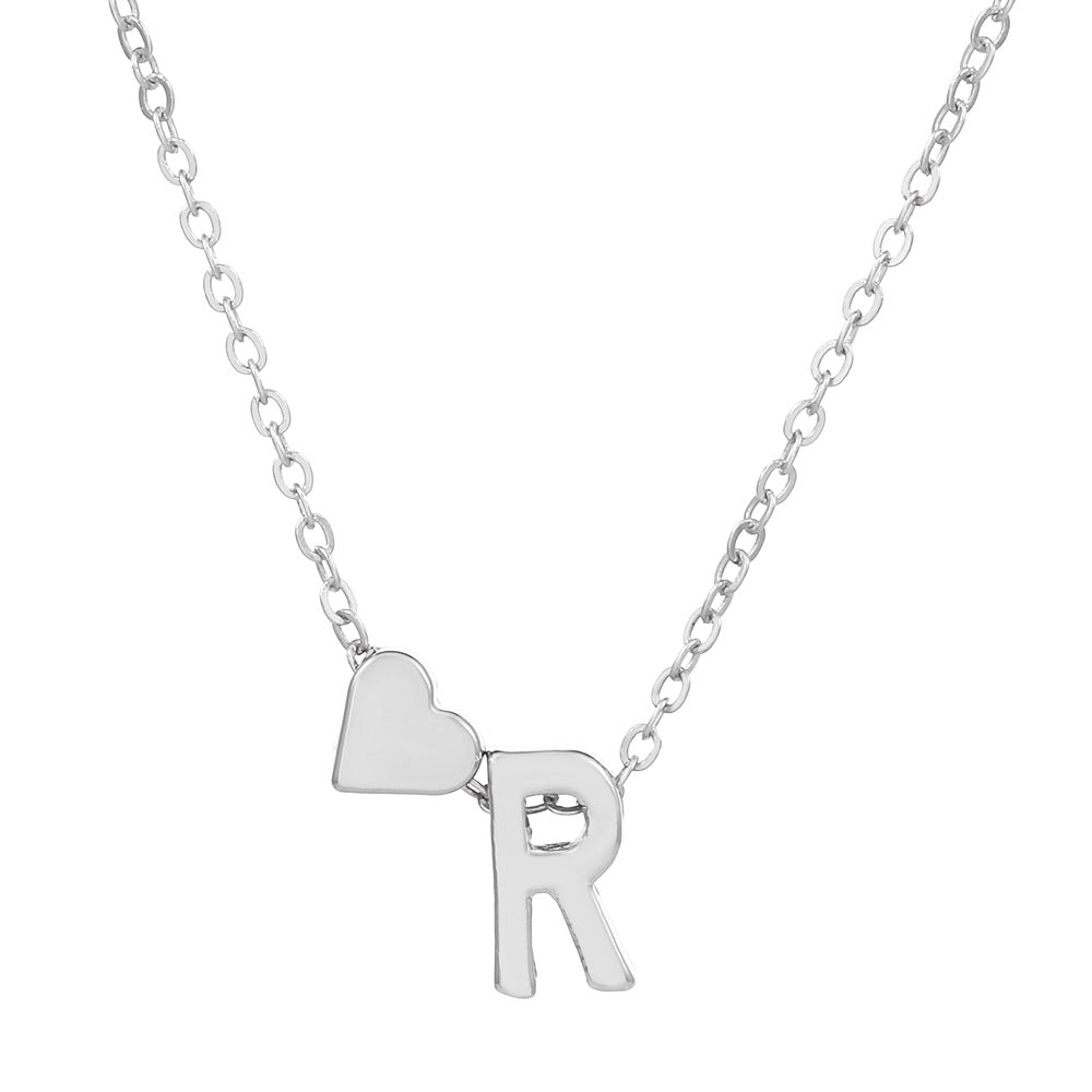 Fashion Heart Letter Pendant Necklace