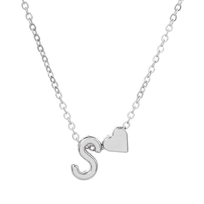 Fashion Heart Letter Pendant Necklace