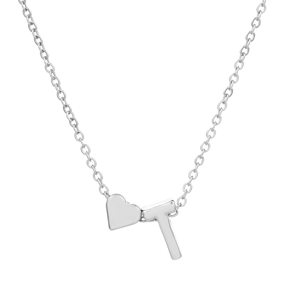 Fashion Heart Letter Pendant Necklace