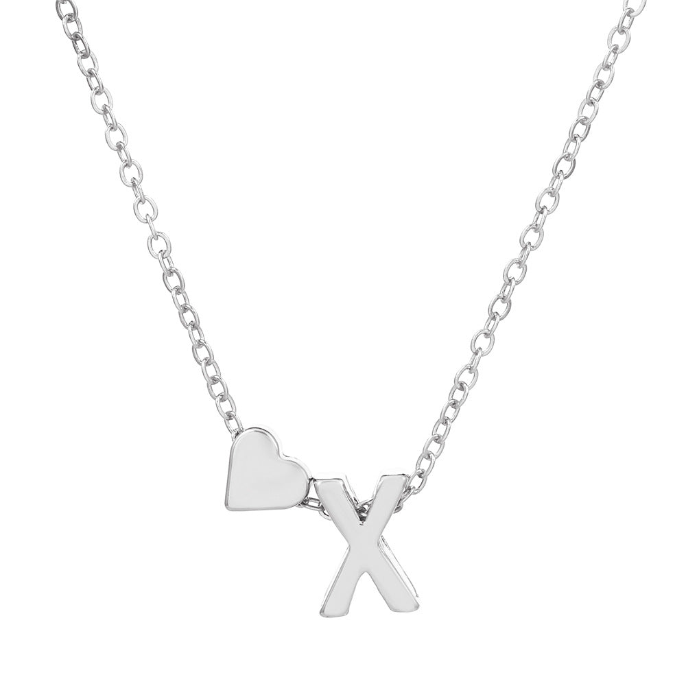 Fashion Heart Letter Pendant Necklace