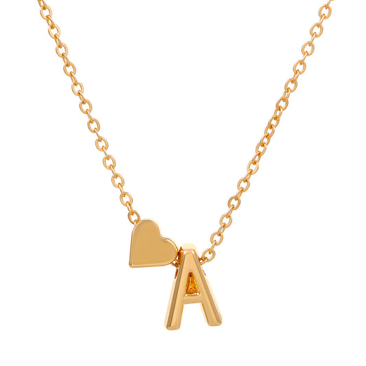 Fashion Heart Letter Pendant Necklace