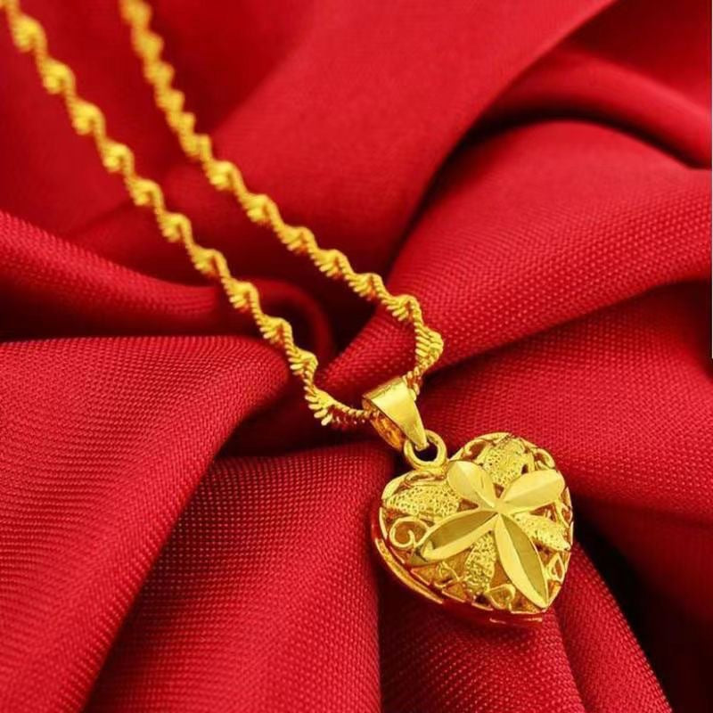 Fashion Heart Pendant Twist Chain Necklace