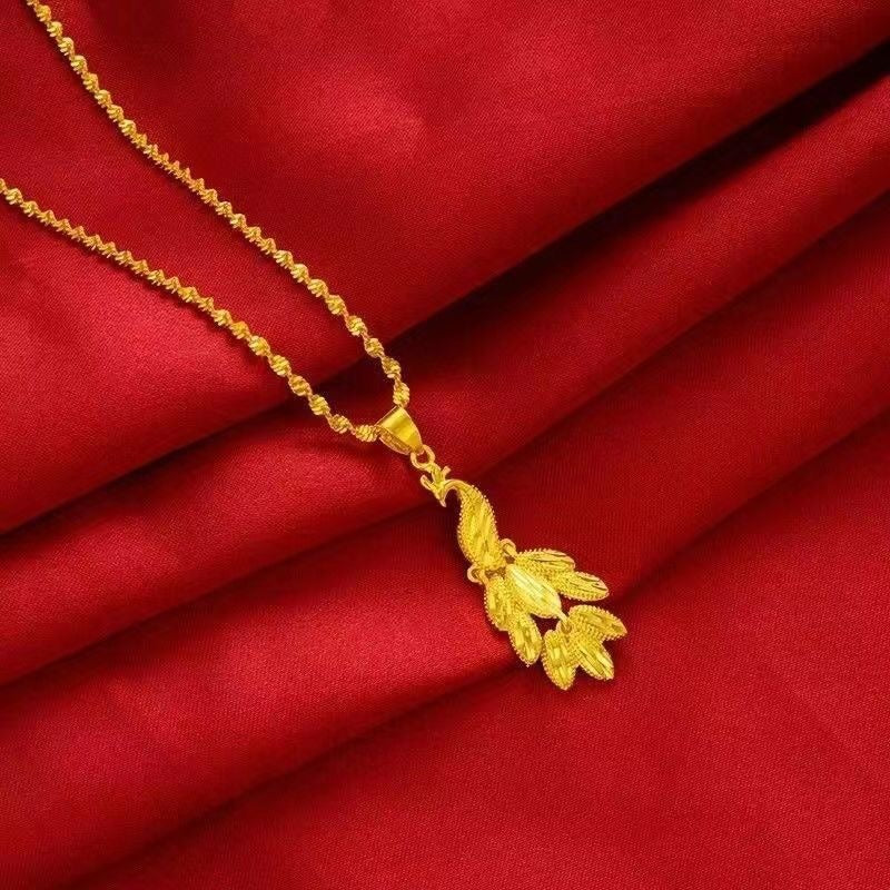 Fashion Heart Pendant Twist Chain Necklace
