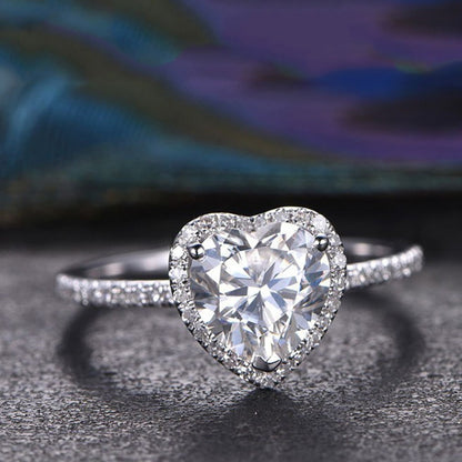 Fashion Heart Zircon Ring for Couples
