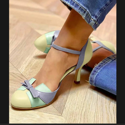 Fashion High-Heeled Buckle Strap Hollow Sandals