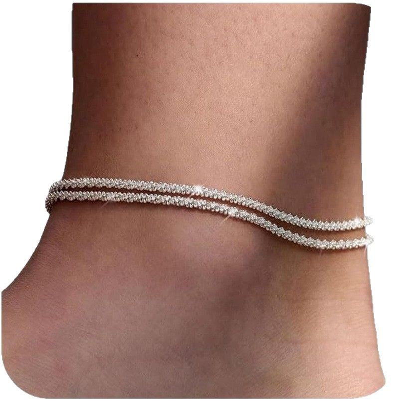 Fashion Hip Hop Cuban Chain Anklet in Gold and Silver