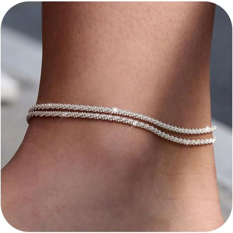 Fashion Hip Hop Cuban Chain Anklet in Gold and Silver