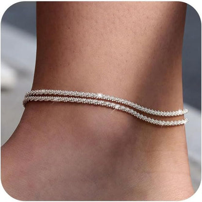 Fashion Hip Hop Cuban Chain Anklet in Gold and Silver