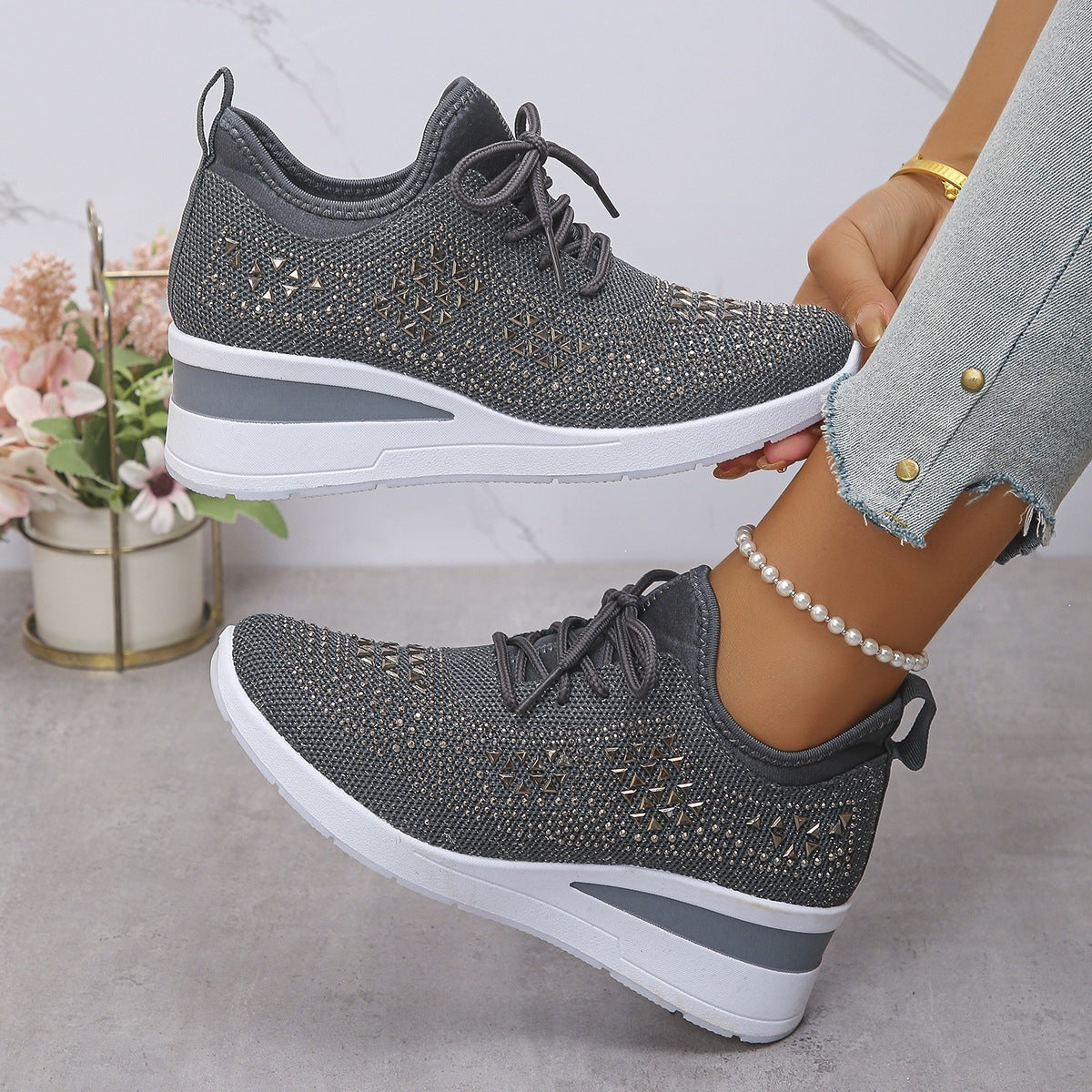 Fashion Lace-Up Casual Shoes for Women – Wholesale for Commuting and Sports