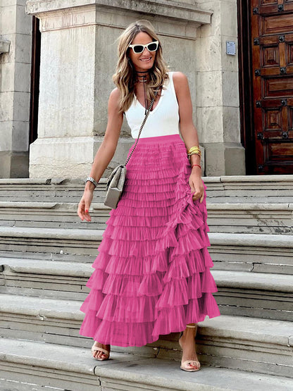 Fashion Mesh Cake Skirt for Women