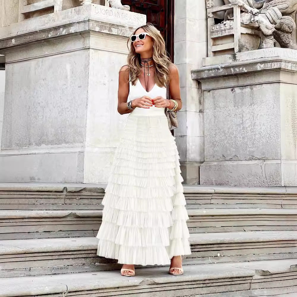 Fashion Mesh Cake Skirt for Women