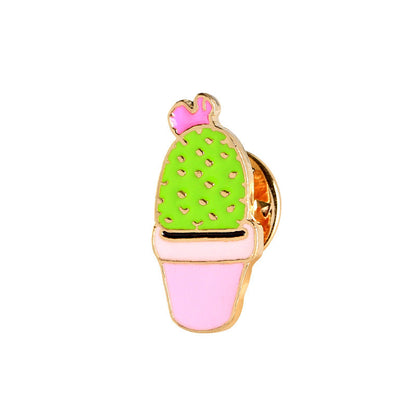 Fashion Metal Plant Brooch with Oil Drop Design