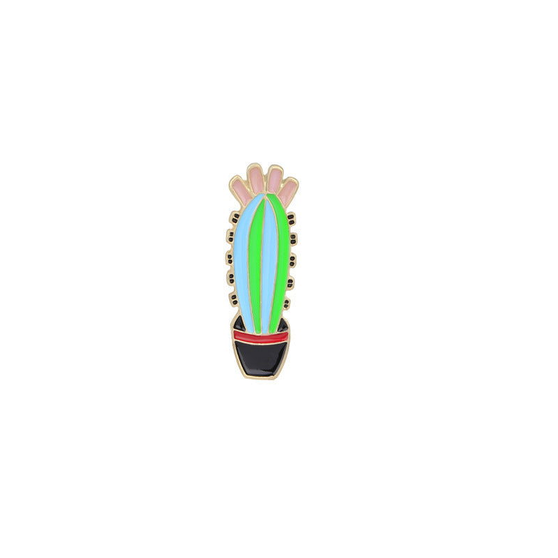 Fashion Metal Plant Brooch with Oil Drop Design