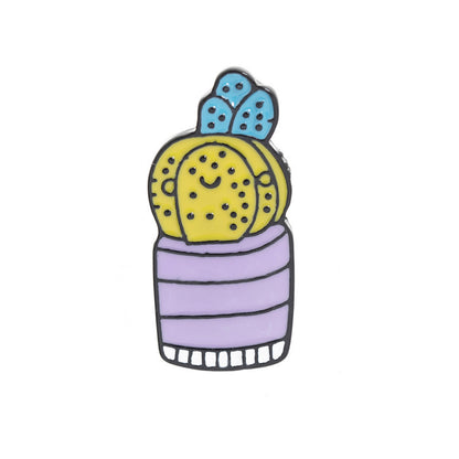 Fashion Metal Plant Brooch with Oil Drop Design