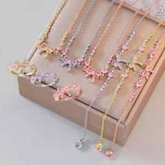 X4553-golden bow necklace-1
