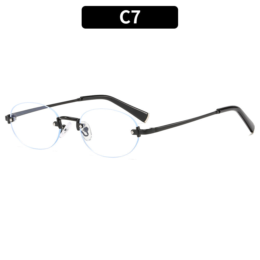 Fashion Oval Frameless Sunglasses UV400 Protection